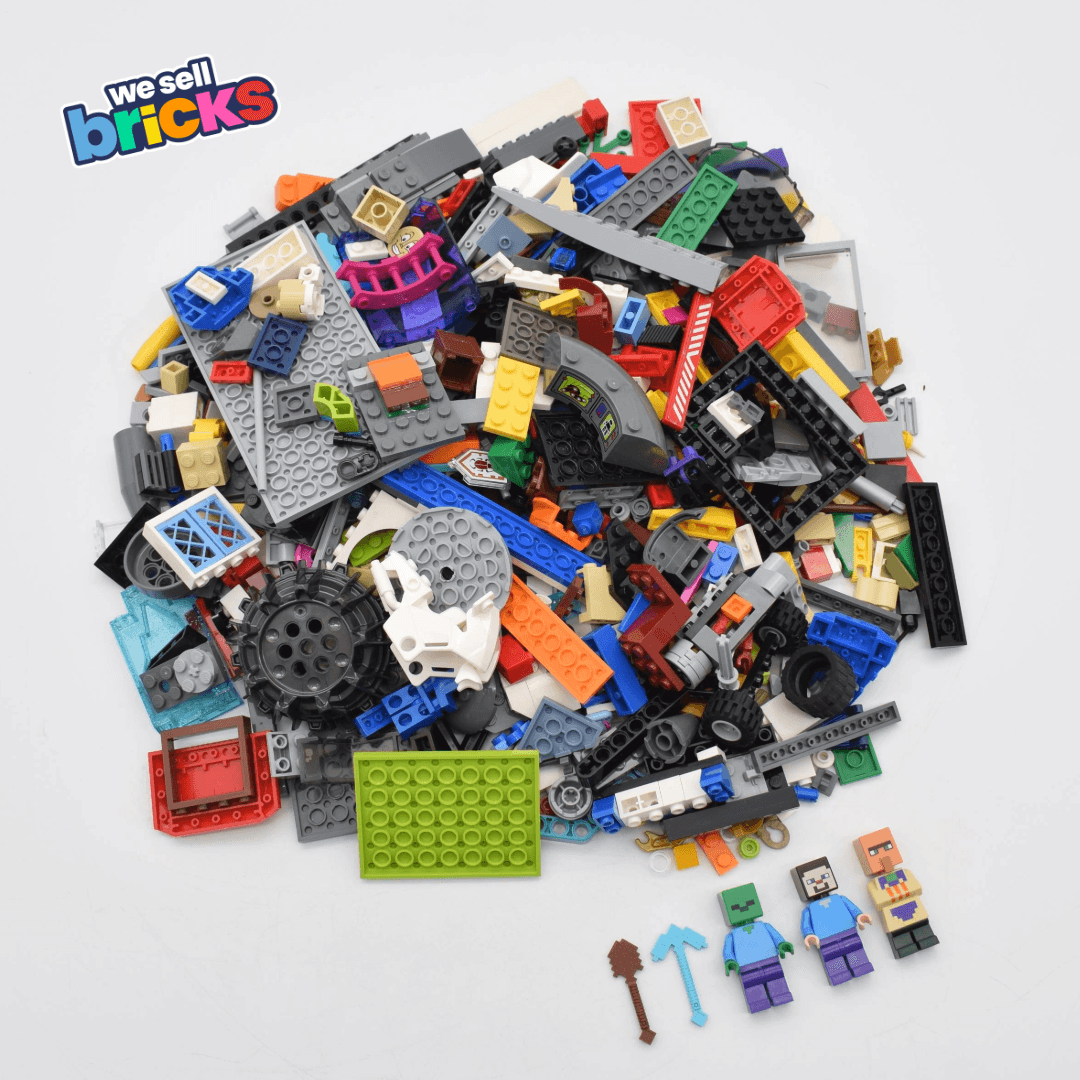 LEGO® - Minecraft 1kg bricks, parts & pieces + 3 minifigures Bundle