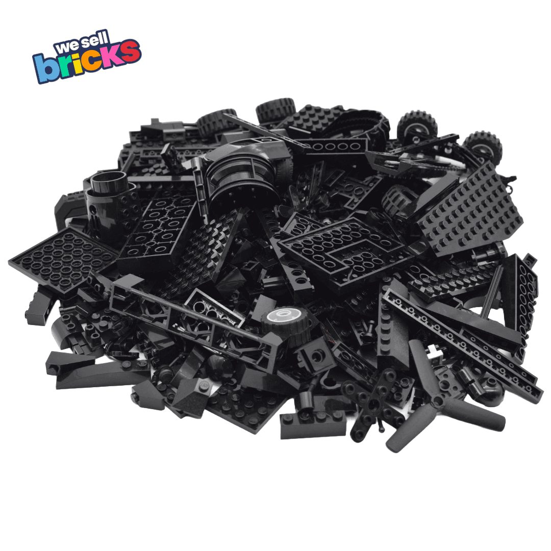 LEGO® Black 1kg Job Lot - Genuine Bundle - 2lbs / 2 Pounds- Cleaned- Great Value!