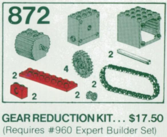 Lego® Two Gear Blocks (Gear Reduction Kit) - 872